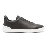 Ermenegildo Zegna Läder Triple Stitch Sneakers Brown, Herr