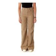 Armedangels Corduroy Wide Leg High Waist Pants Beige, Dam