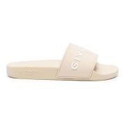 Givenchy Slides med signaturtryck Beige, Dam