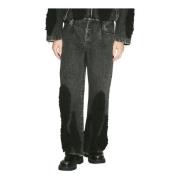 Song for the Mute Teddy Panel Boyfriend Jeans Black, Herr