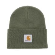 Carhartt Wip Logo Patch Beanie Hat Green, Herr