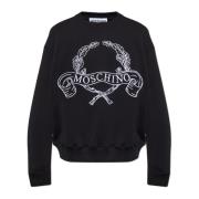 Moschino Sweatshirt med broderad logotyp Black, Herr