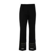 MeiMeiJ Cropped Byxor med Elastisk Midja Black, Dam