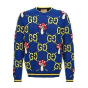 Gucci Stilren Stickad Topp Blue, Herr