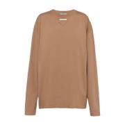 Prada Brun Bomull Rund Hals T-shirt Brown, Dam