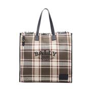 Bally Logo Grande Tote Väska Brown, Dam