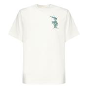 Burberry Vit T-shirt med Equestrian Knight Design White, Herr