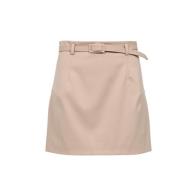 Erika Cavallini Ull Gabardine Crop Kjol med Bälte Brown, Dam