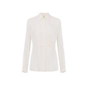 Elisabetta Franchi Georgette skjorta med frampastron White, Dam