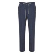 Corneliani Linne dragsko byxor med fickor Blue, Herr