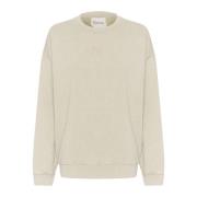 My Essential Wardrobe Broderad Logosweatshirt Sandy Green Green, Dam