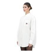 Tommy Jeans Vit Oversized Poplin Skjorta White, Dam