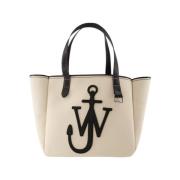 JW Anderson Vit Läder Quiltad Toteväska Beige, Unisex