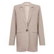 D.Exterior Randig Blazer Ytterkläder Grigio Aw24 Gray, Dam