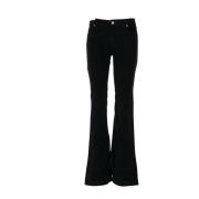 PT Torino Svart Sammet Flare Jeans Black, Dam