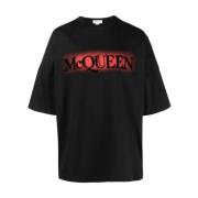 Alexander McQueen Logo Print T-Shirt Svart/Röd Black, Herr