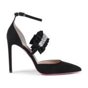 Dee Ocleppo Siden Satin Pump med lädersula Black, Dam