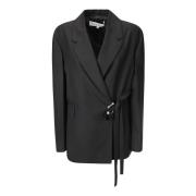 JW Anderson Klassisk Blazer med Knutstängning Black, Dam