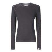 JW Anderson Broderad Crew-neck Bomull Långärmad T-shirt Black, Dam