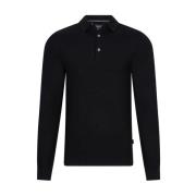 Cavallaro Merino Polo Långärmad Svart Black, Herr