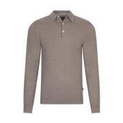 Cavallaro Merino Polo LS i Sand Brown, Herr