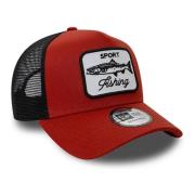 New Era Granat Fiske Patchne Trucker Cap Red, Herr