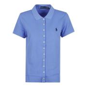 Polo Ralph Lauren Blå kortärmad pikétröja Blue, Dam