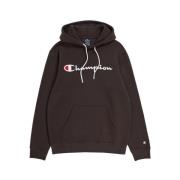 Champion Choklad Script Logo Hoodie Brown, Herr