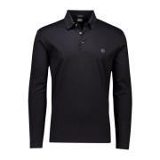 Hugo Boss Svart långärmad polotröja Black, Herr