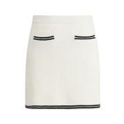 Self Portrait Elegant Jacquard Midi Kjol White, Dam