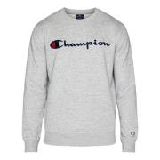 Champion Broderad Logo Crewneck Sweatshirt Gray, Herr