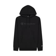 Champion Svart Pro Script Logo Hoodie Black, Herr