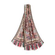 Etro Sidens Kashmir Sjal med Paisley Print Multicolor, Dam