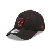 New Era Svart Bulls Folie Logo Keps Black, Herr