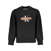 Calvin Klein Snygg Fleece Sweatshirt med Rund Hals Black, Herr