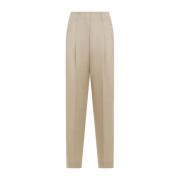 Golden Goose Lyxiga Wide Leg Ullbyxor Nude Beige, Dam