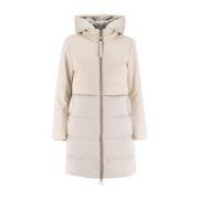 Duno Bi-material Ull Dunjacka Beige, Dam