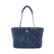 Chanel Vintage Pre-owned Tyg chanel-vskor Blue, Dam