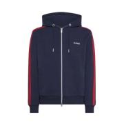 Sun68 Heritage Cotton Hoodie med Zip Stripe Blue, Herr