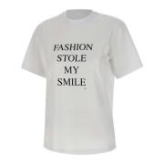 Victoria Beckham Vit Bomull T-shirt med Logotyp White, Dam