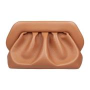 THEMOIRè Vegan Stoff Clutch med Justerbar Rem Brown, Dam