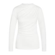 Bruuns Bazaar Draped Blus Topp Snövit White, Dam