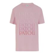 Patou Logo Print Bomull T-shirt Rosa Pink, Dam