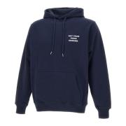 Drole de Monsieur Blå hoodie sweatshirt med logotyptryck Blue, Herr