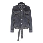 Balmain Oversized denimjacka Black, Herr