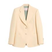 Valentino Garavani Gul Blazer i Crepe Couture Yellow, Dam