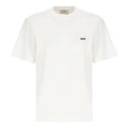 Autry Vit Bomull T-shirt med Logotyp White, Dam