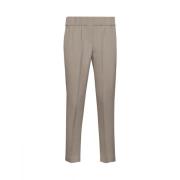 Brunello Cucinelli Crepe Cady Silkbyxor Grå Gray, Dam