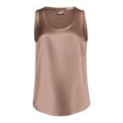 Brunello Cucinelli Brun Silke Top Reversibel Regular Passform Brown, D...