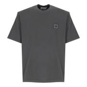 Stone Island Grå Bomull T-shirt med Logopatch Gray, Herr